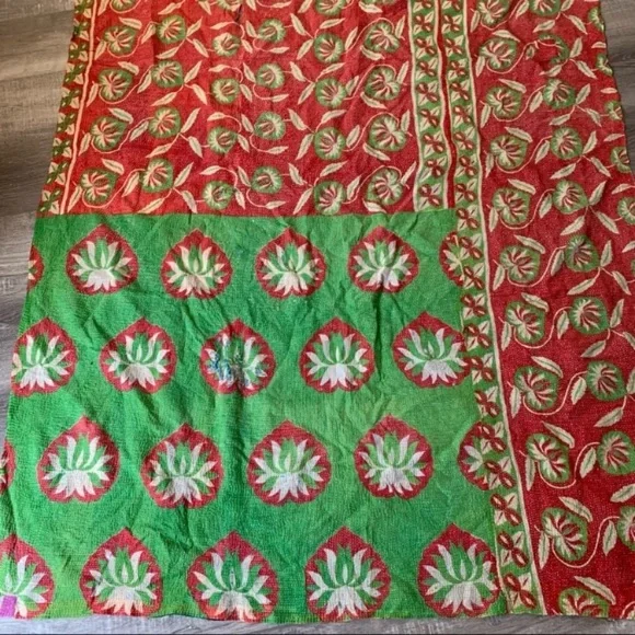 Antique Kantha Quilt Bedding Blanket Handmade